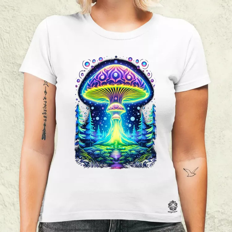 Pszichedelikus gomba UFO v1 női póló