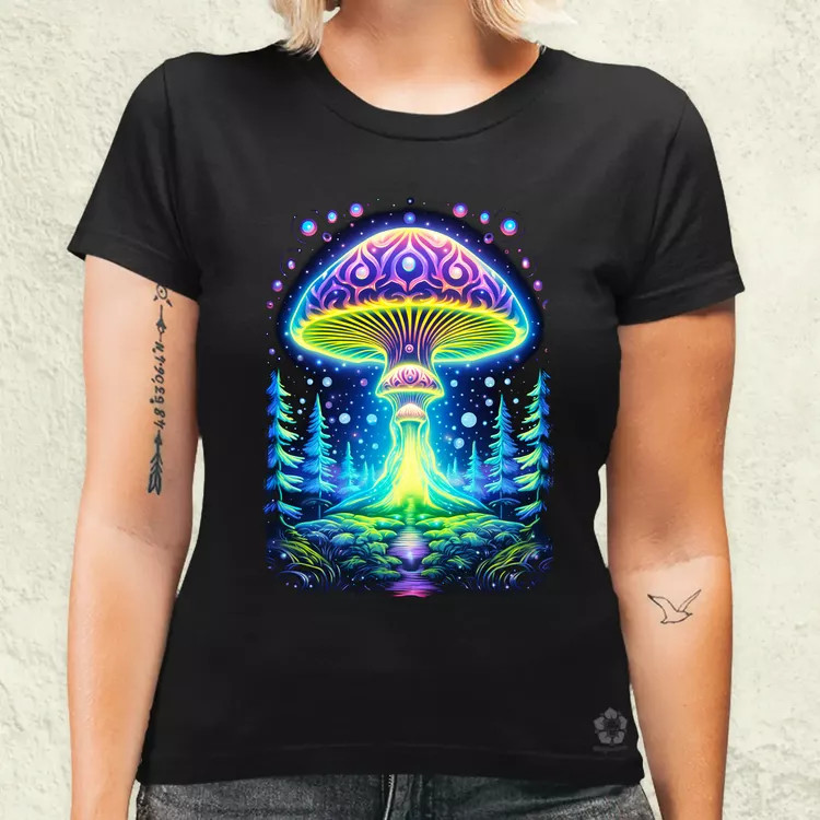Pszichedelikus gomba UFO v1 női póló
