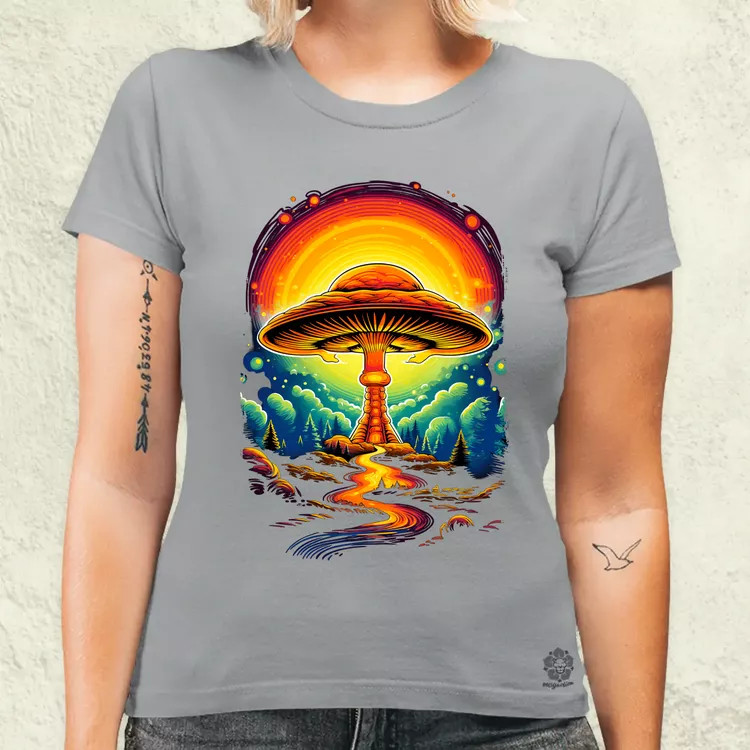 Pszichedelikus gomba UFO v2 női póló