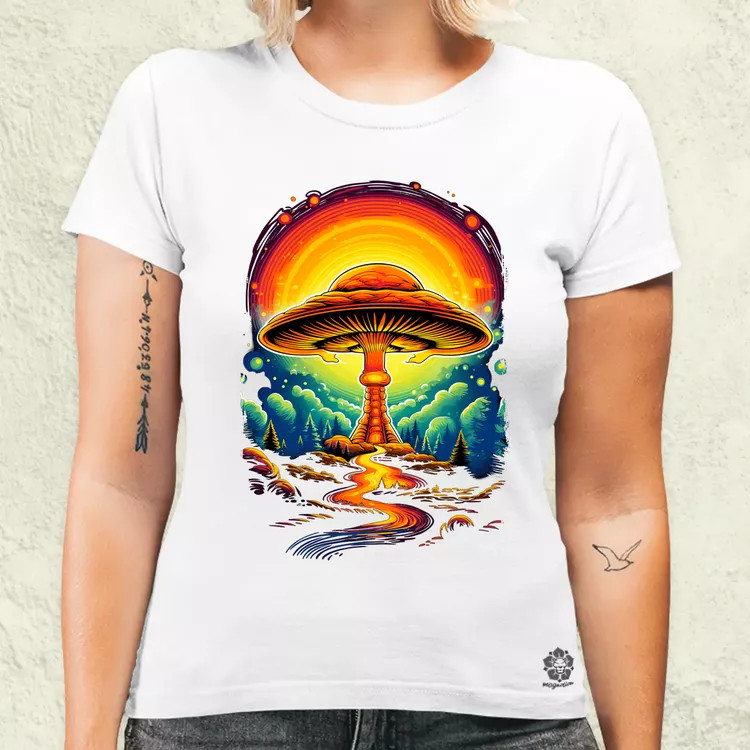 Pszichedelikus gomba UFO v2 női póló