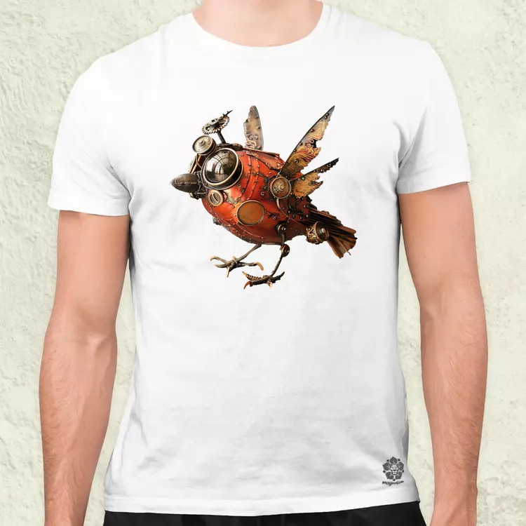 Steampunk madár v1 férfi póló