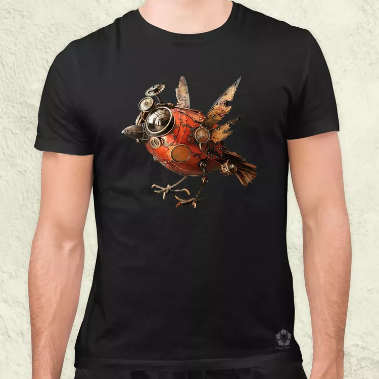 Steampunk madár v1 férfi póló