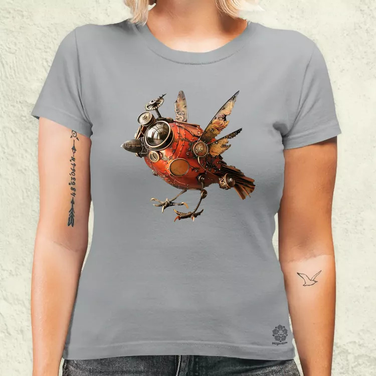 Steampunk madár v1 női póló