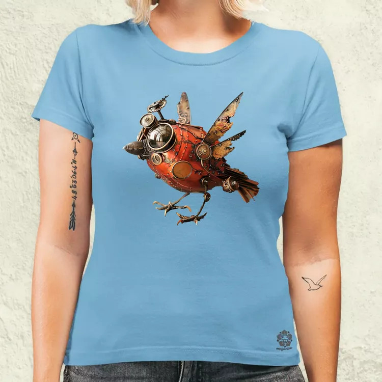 Steampunk madár v1 női póló