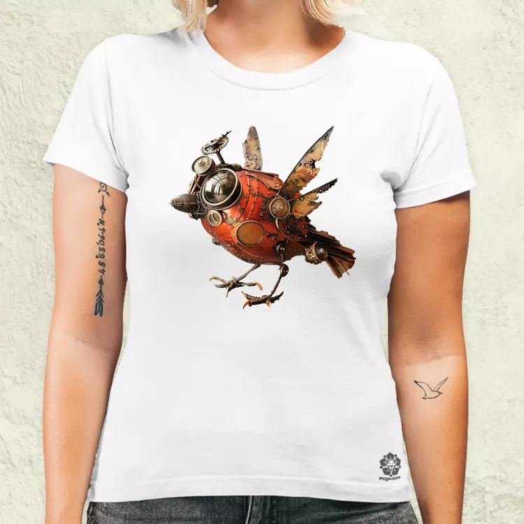 Steampunk madár v1 női póló