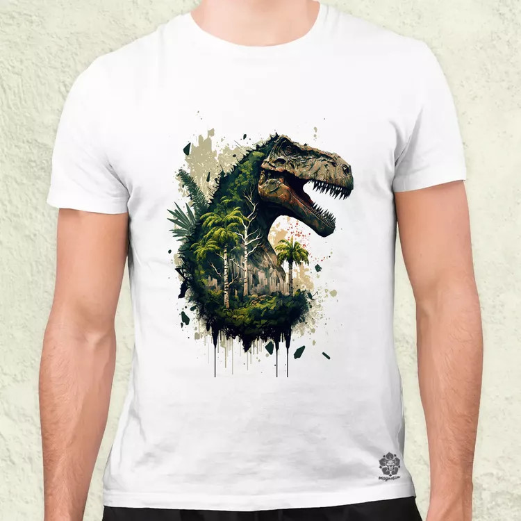 T-rex dzsungelben v1 férfi póló
