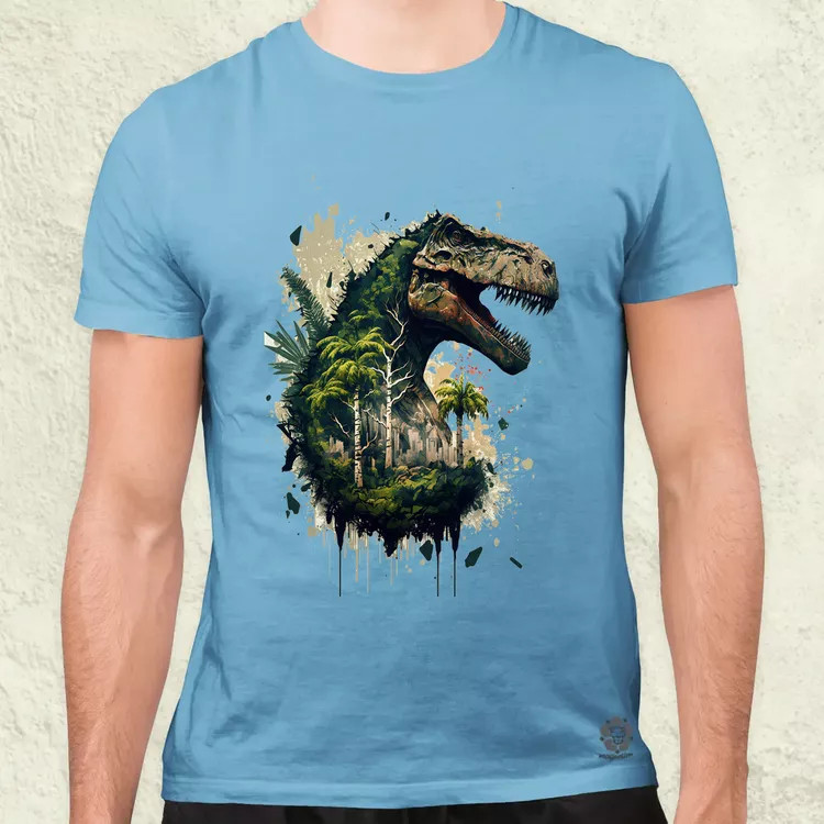 T-rex dzsungelben v1 férfi póló