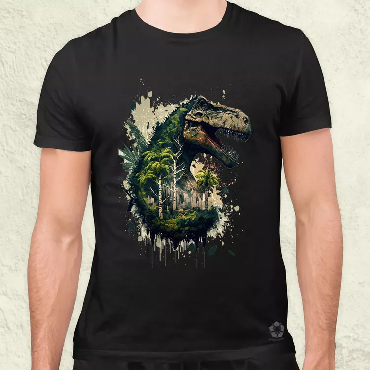 T-rex dzsungelben v1 férfi póló