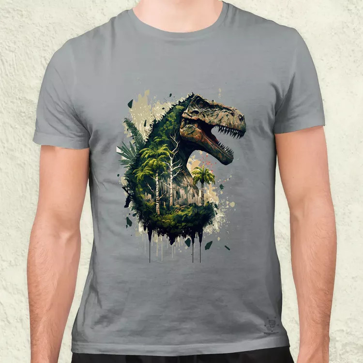T-rex dzsungelben v1 férfi póló