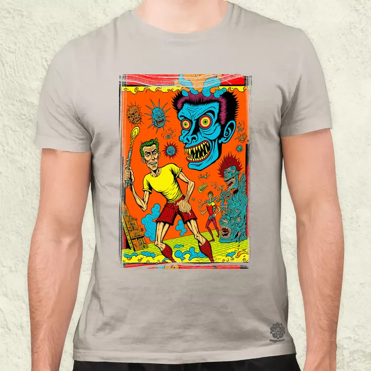 Basil Wolverton fanart v8 férfi póló