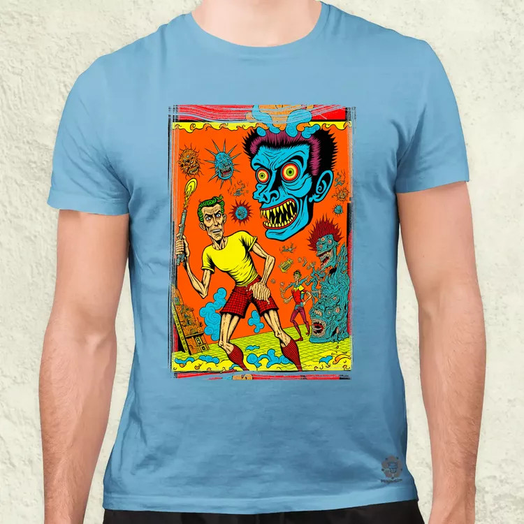 Basil Wolverton fanart v8 férfi póló