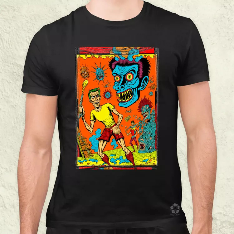 Basil Wolverton fanart v8 férfi póló