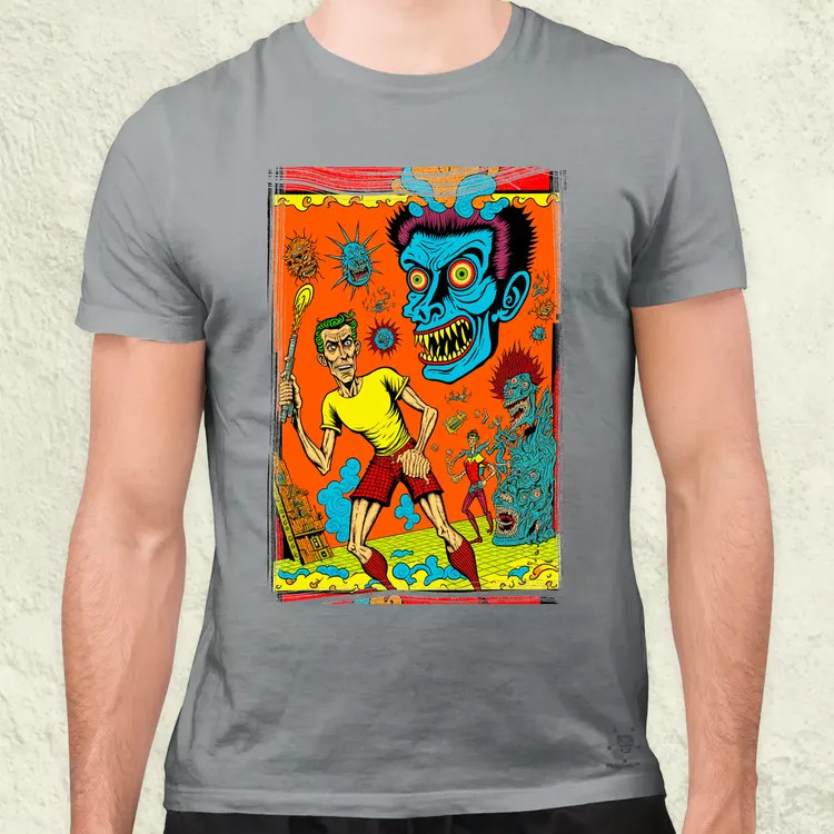 Basil Wolverton fanart v8 férfi póló