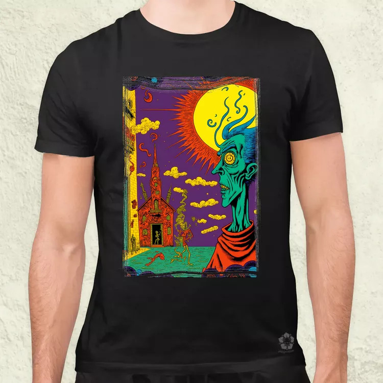 Basil Wolverton fanart v9 férfi póló
