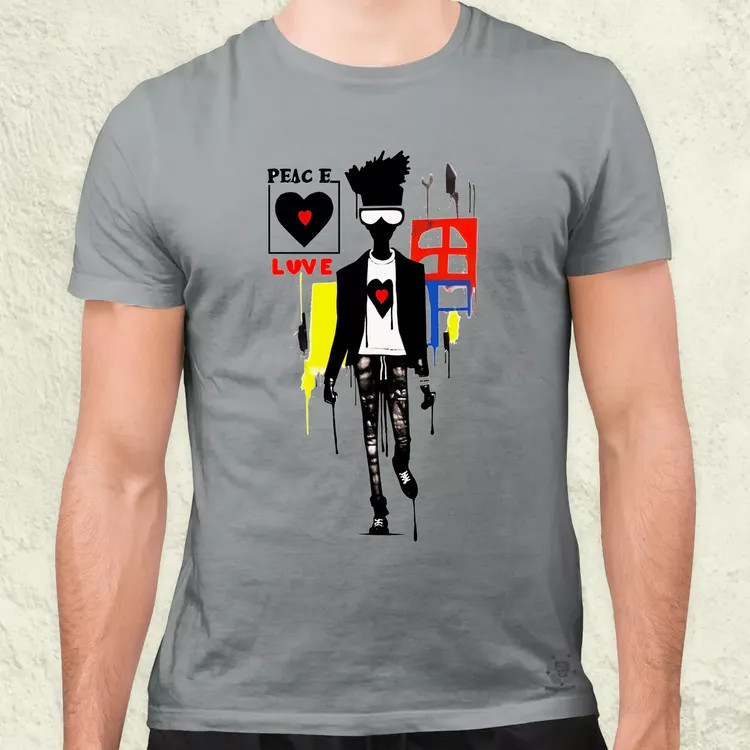 Basquiat béke és szeretet v8 férfi póló