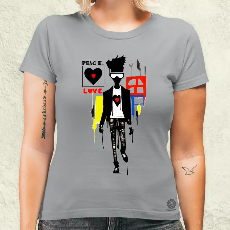Basquiat béke és szeretet v8 női póló