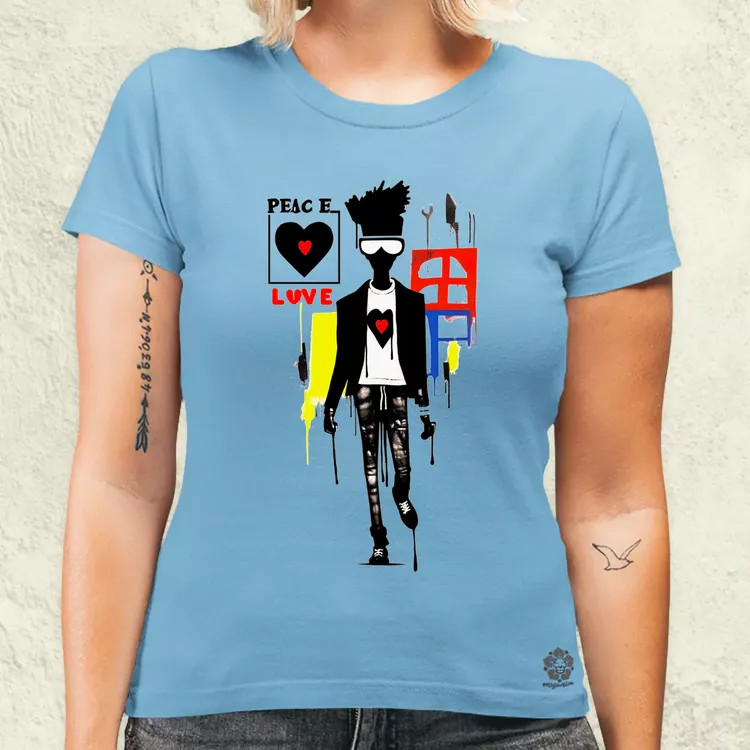 Basquiat béke és szeretet v8 női póló