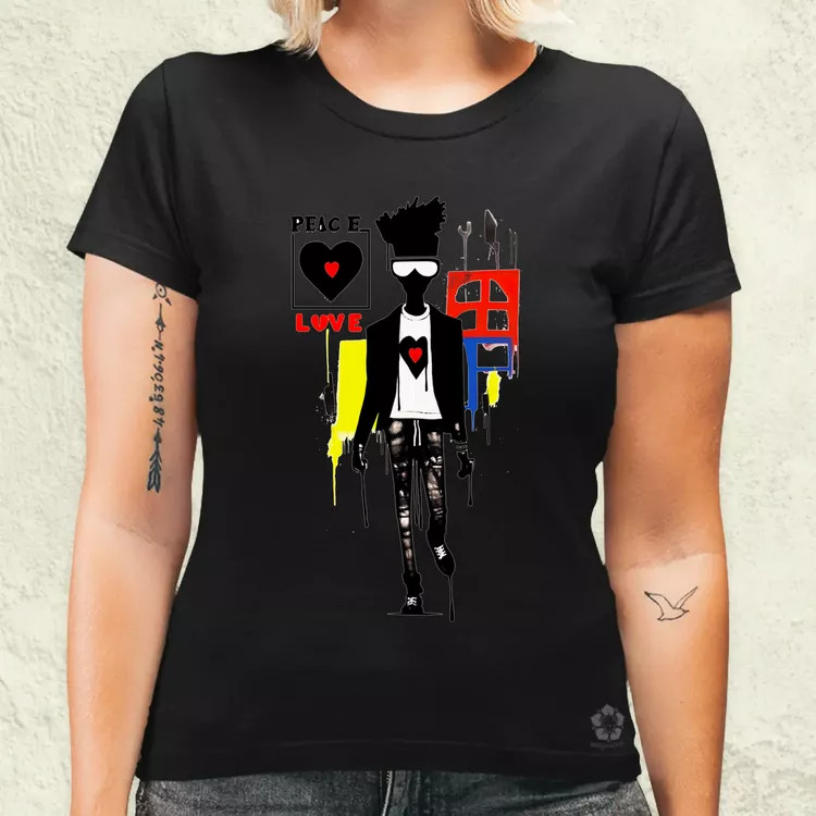 Basquiat béke és szeretet v8 női póló
