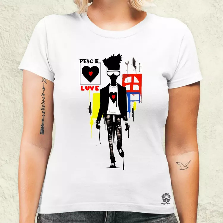 Basquiat béke és szeretet v8 női póló