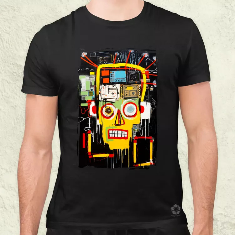 Basquiat béke és technológia v2 férfi póló