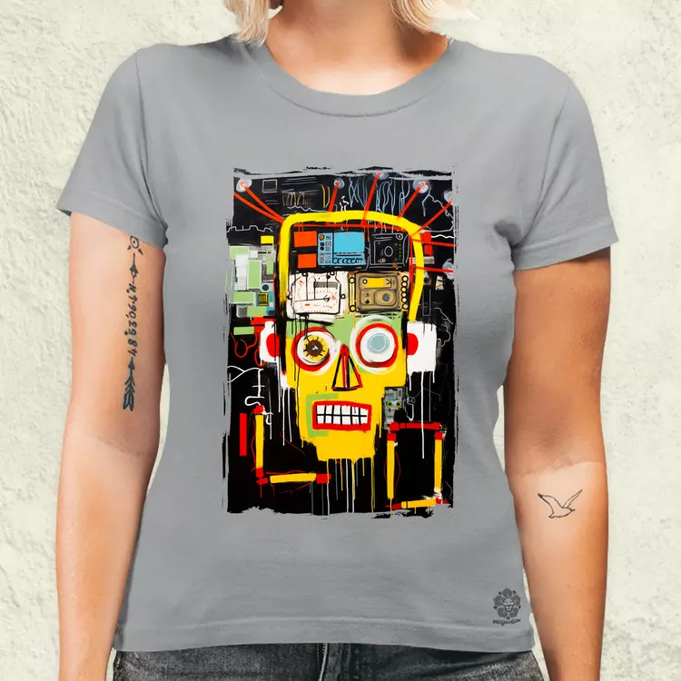 Basquiat béke és technológia v2 női póló