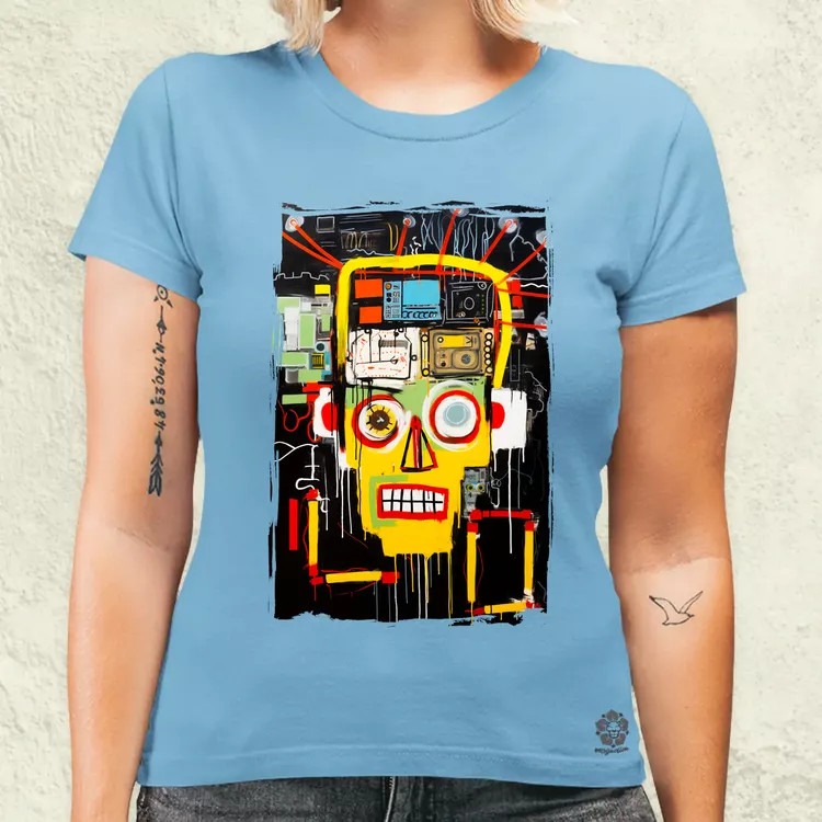 Basquiat béke és technológia v2 női póló