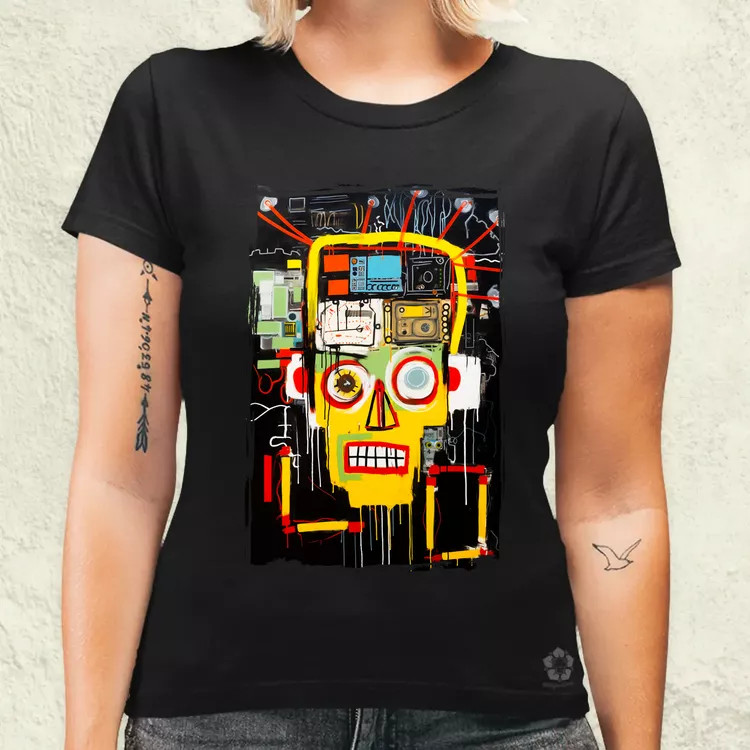 Basquiat béke és technológia v2 női póló
