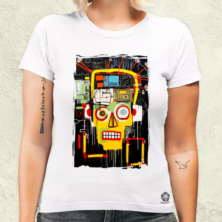 Basquiat béke és technológia v2 női póló