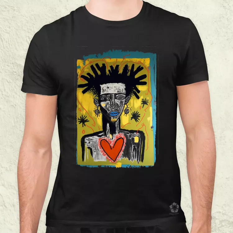 Basquiat digitális művészet v1 férfi póló