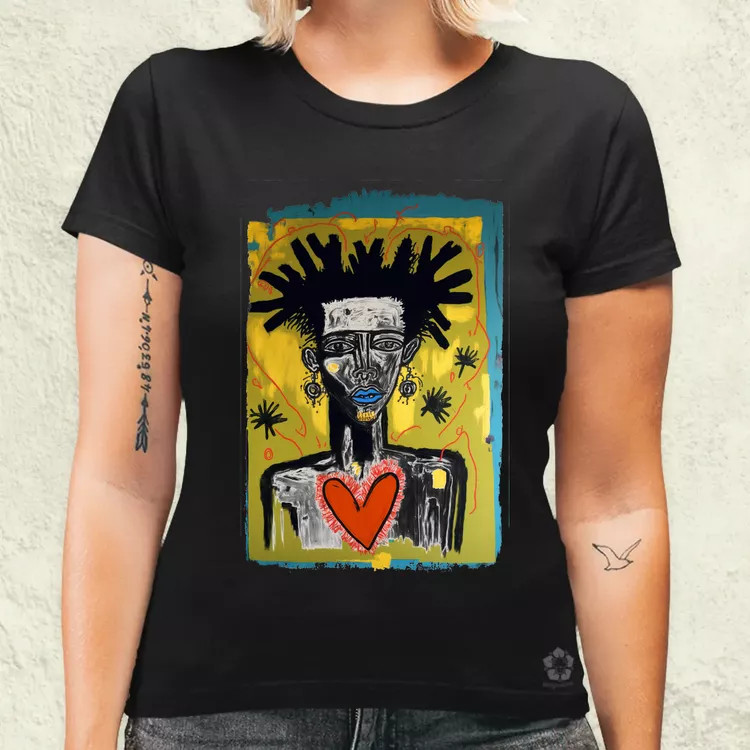 Basquiat digitális művészet v1 női póló
