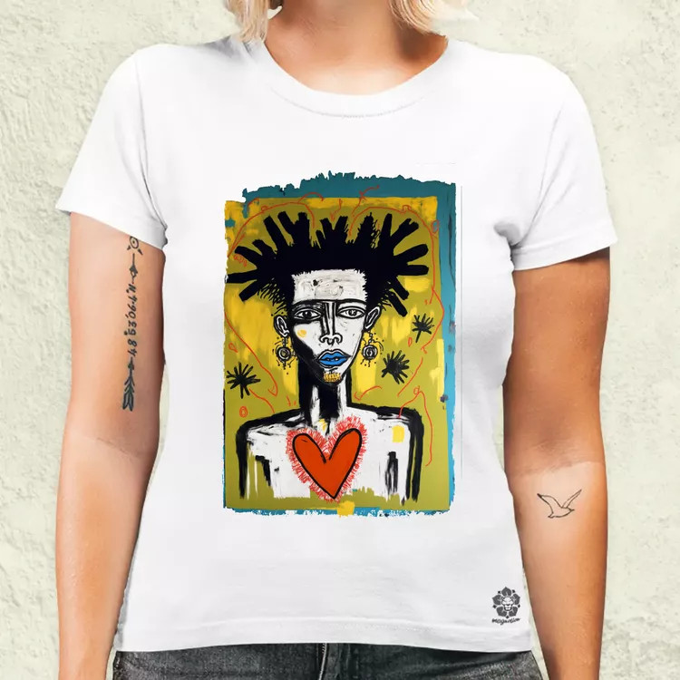 Basquiat digitális művészet v1 női póló