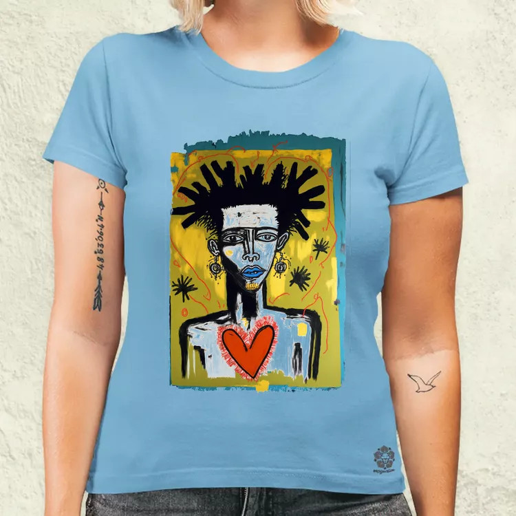 Basquiat digitális művészet v1 női póló