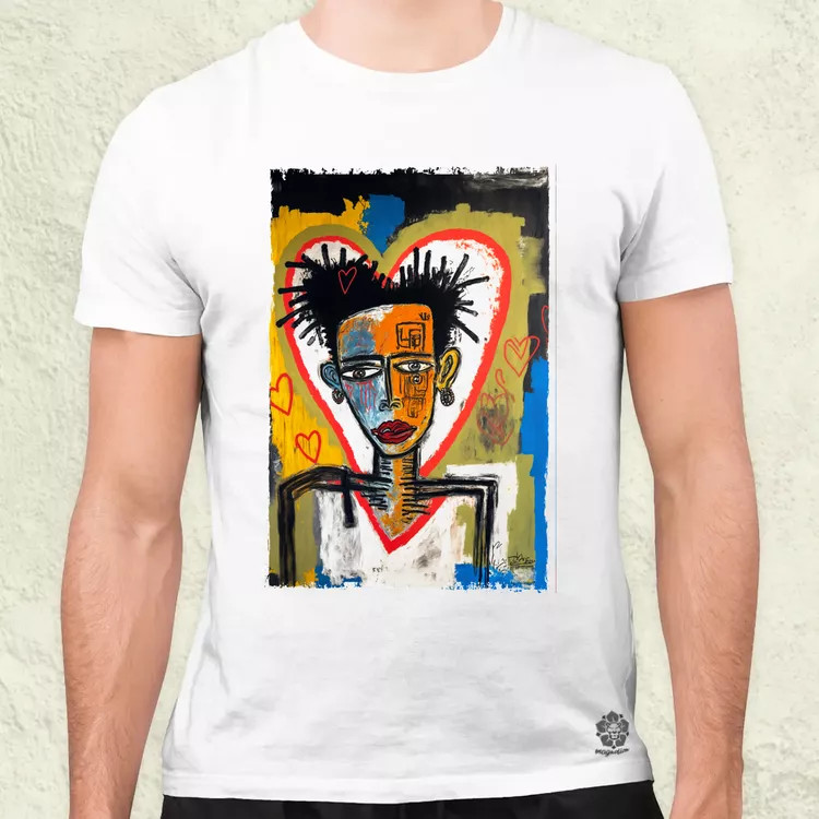 Basquiat digitális művészet v2 férfi póló
