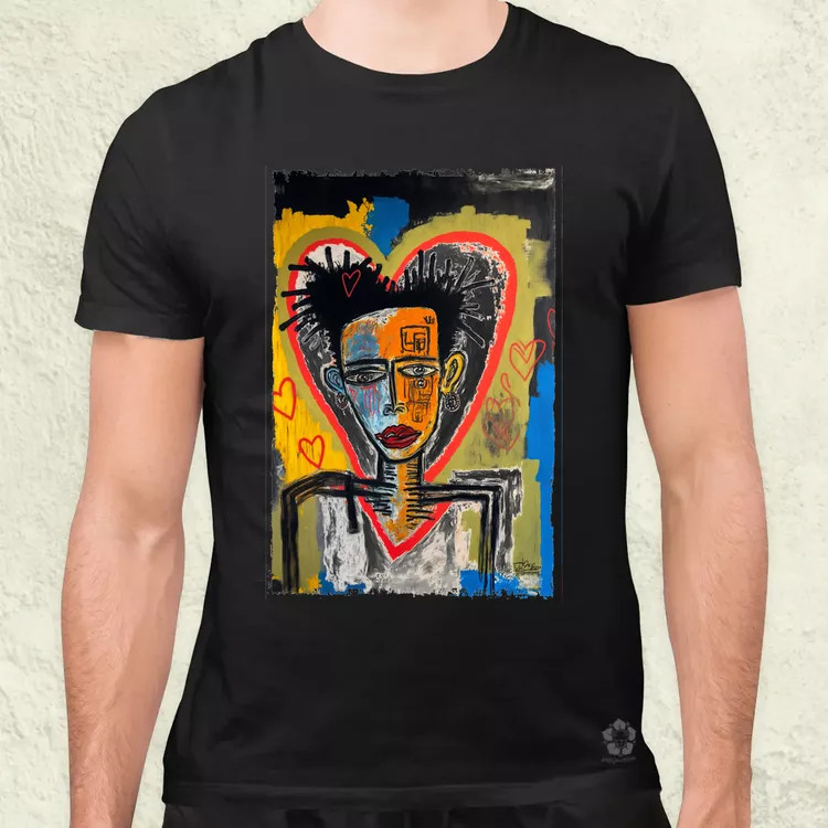 Basquiat digitális művészet v2 férfi póló