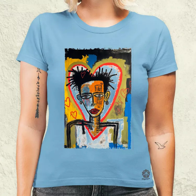 Basquiat digitális művészet v2 női póló