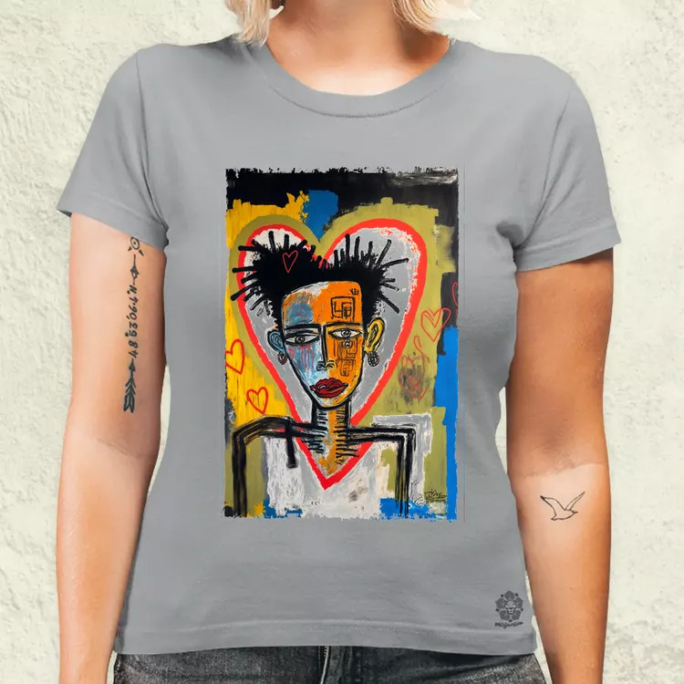 Basquiat digitális művészet v2 női póló