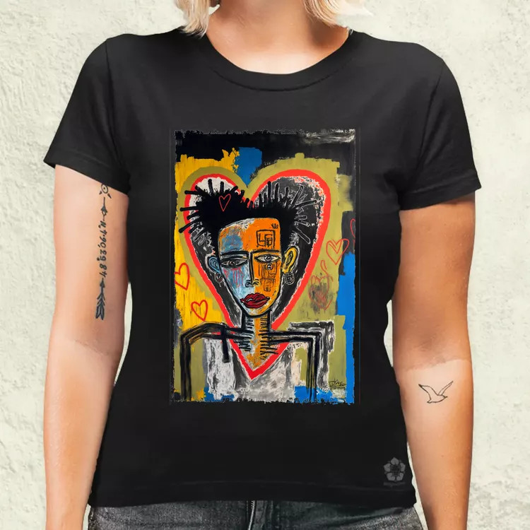 Basquiat digitális művészet v2 női póló