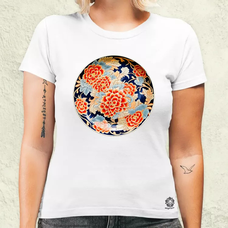 Japán népi porcelán v3 női póló