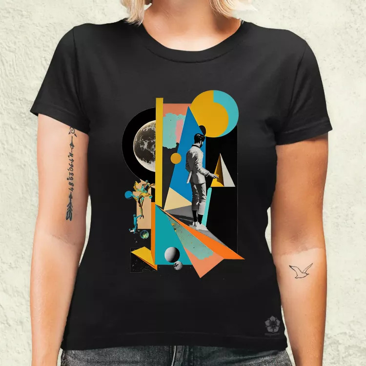 Kortárs modern digitális művészet v6 női póló