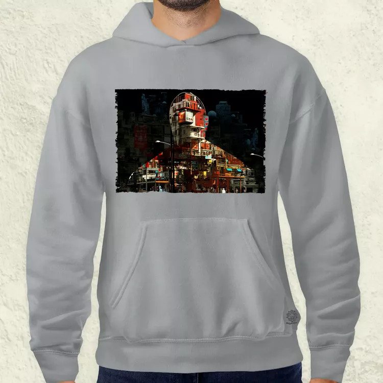 Pareidolia A Szikla város fantázia v2 férfi pulóver