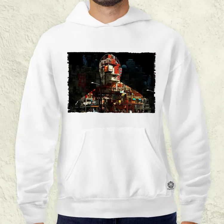 Pareidolia A Szikla város fantázia v2 férfi pulóver