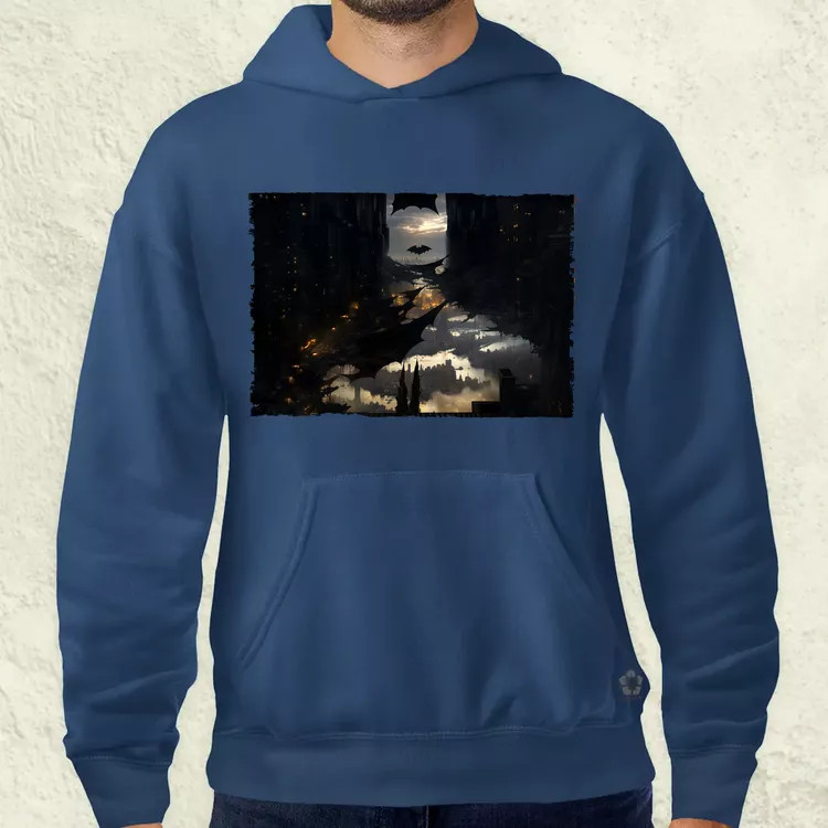 Pareidolia Batman város fantázia v1 férfi pulóver