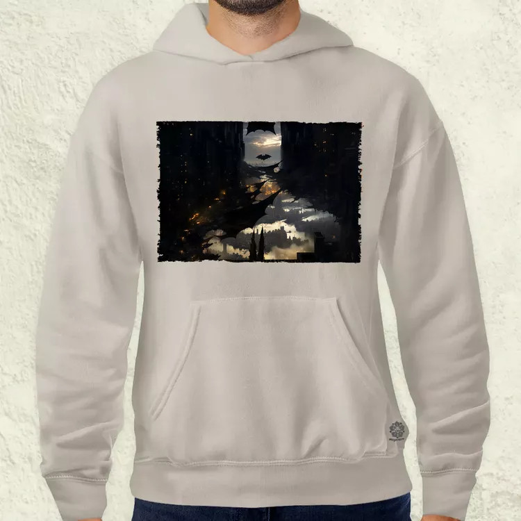 Pareidolia Batman város fantázia v1 férfi pulóver