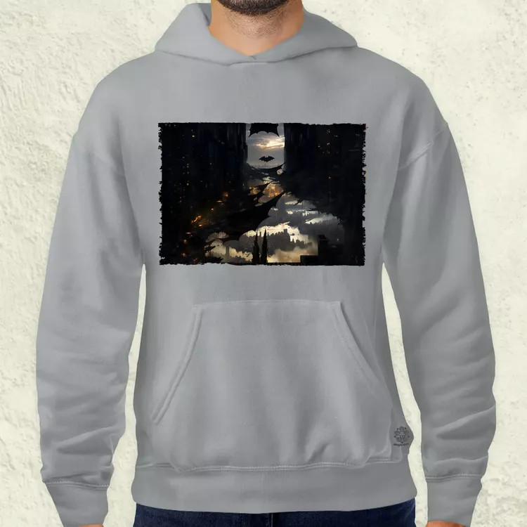 Pareidolia Batman város fantázia v1 férfi pulóver