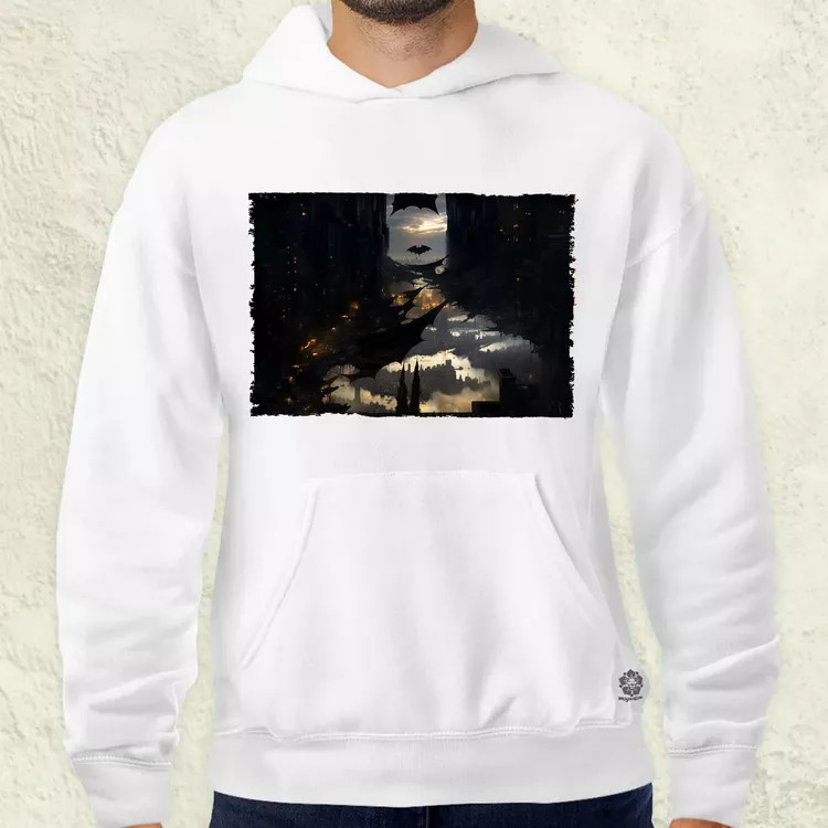 Pareidolia Batman város fantázia v1 férfi pulóver