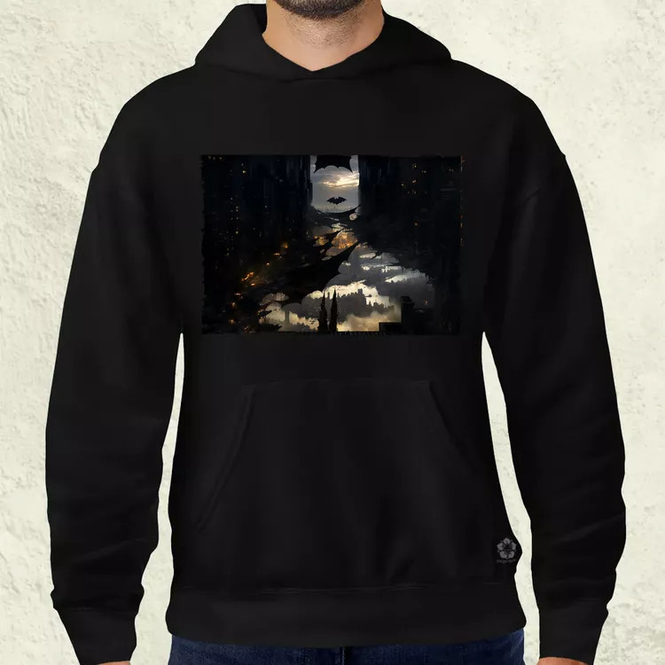 Pareidolia Batman város fantázia v1 férfi pulóver