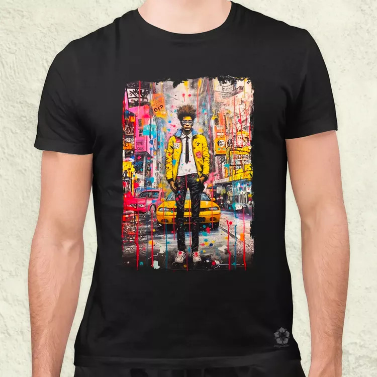 NYC napfelkelte Basquiat graffiti v2 férfi póló