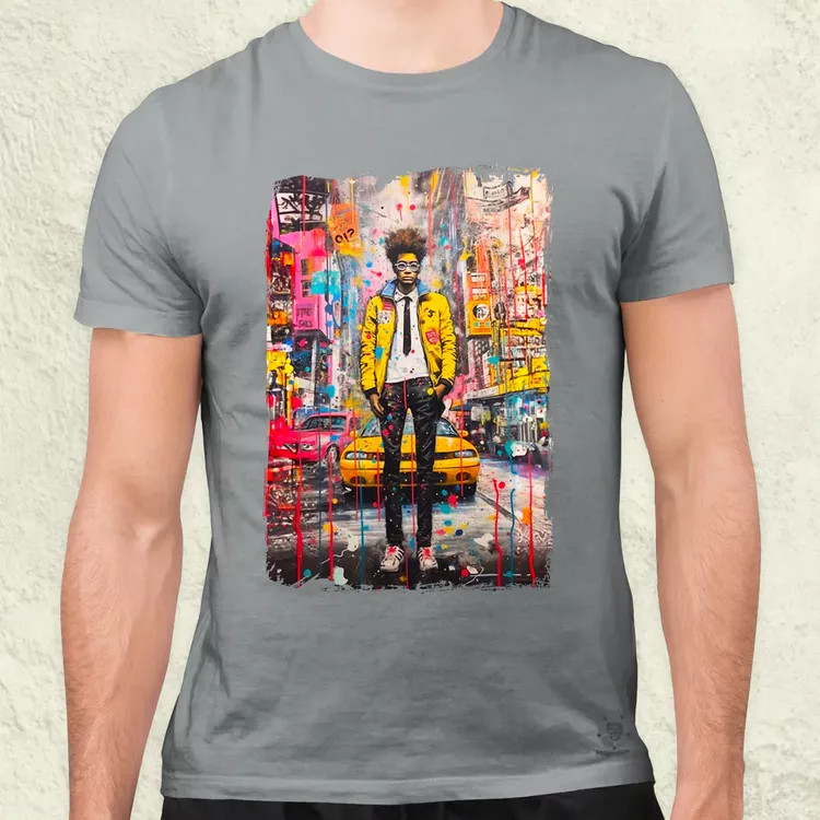 NYC napfelkelte Basquiat graffiti v2 férfi póló