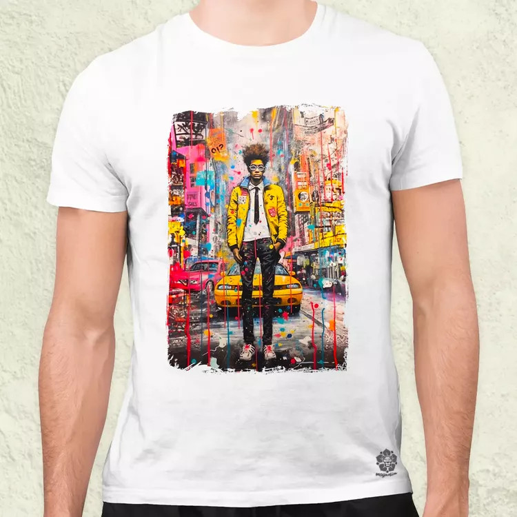 NYC napfelkelte Basquiat graffiti v2 férfi póló
