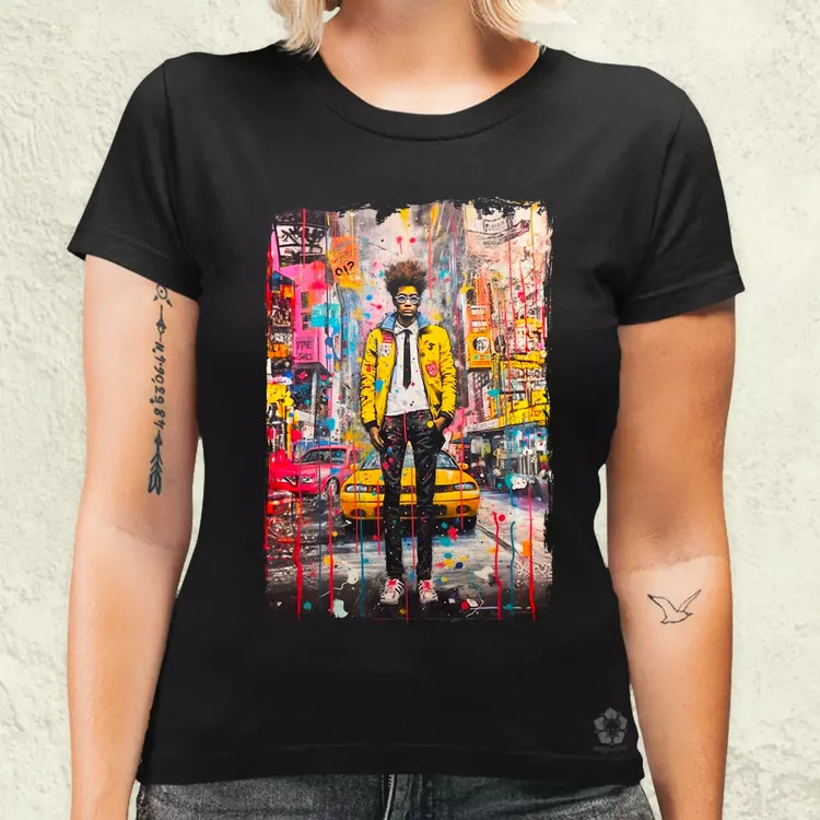 NYC napfelkelte Basquiat graffiti v2 női póló
